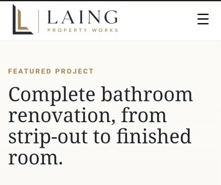 Laing Property Works website designed for a Perth property improvement business